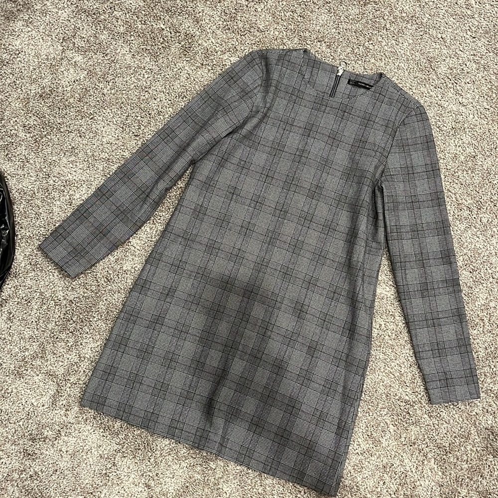 Zara plaid long sleeve mini dress